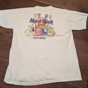 Vintage Hard Rock Cafe San Diego Guitar Music Theme White Graphic Tee